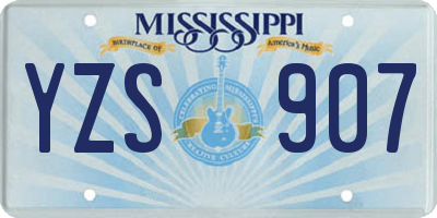 MS license plate YZS907