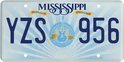 MS license plate YZS956