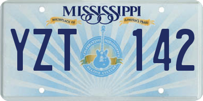 MS license plate YZT142