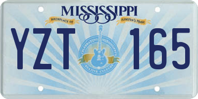 MS license plate YZT165