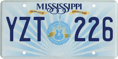 MS license plate YZT226