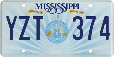 MS license plate YZT374