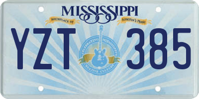 MS license plate YZT385