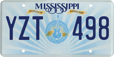 MS license plate YZT498