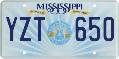 MS license plate YZT650