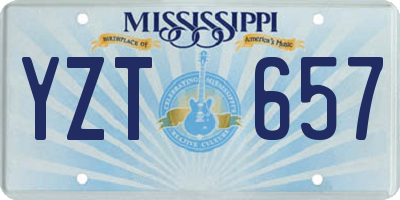 MS license plate YZT657