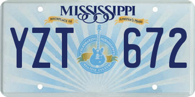 MS license plate YZT672