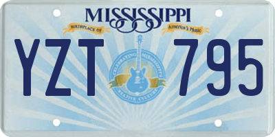 MS license plate YZT795