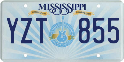 MS license plate YZT855