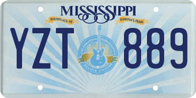 MS license plate YZT889