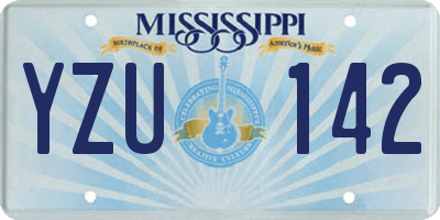 MS license plate YZU142
