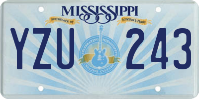 MS license plate YZU243