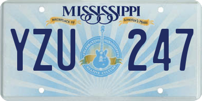 MS license plate YZU247