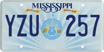 MS license plate YZU257