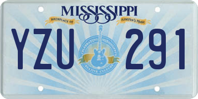 MS license plate YZU291