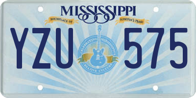 MS license plate YZU575