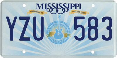 MS license plate YZU583