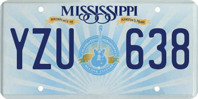 MS license plate YZU638