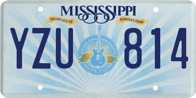 MS license plate YZU814