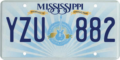 MS license plate YZU882