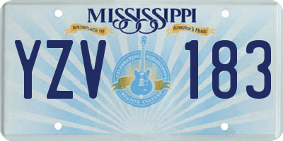 MS license plate YZV183