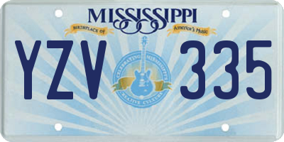 MS license plate YZV335