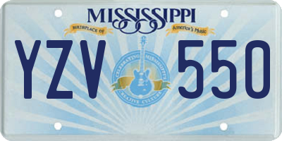 MS license plate YZV550