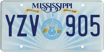 MS license plate YZV905