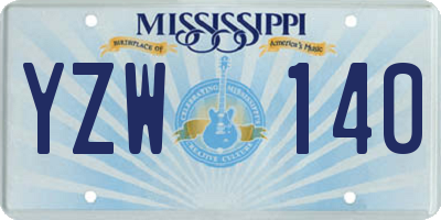 MS license plate YZW140