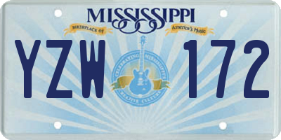 MS license plate YZW172