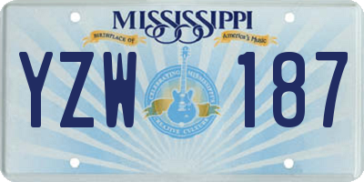 MS license plate YZW187