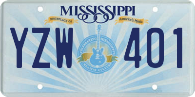 MS license plate YZW401