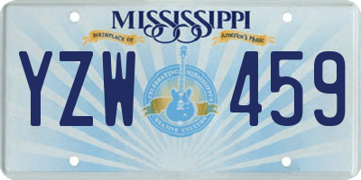 MS license plate YZW459