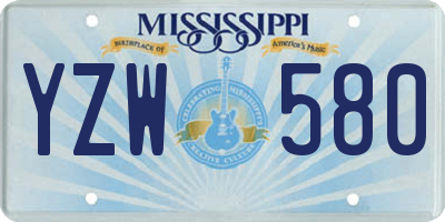 MS license plate YZW580