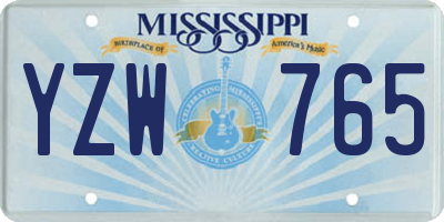 MS license plate YZW765