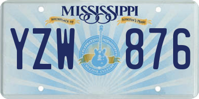 MS license plate YZW876
