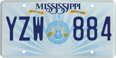 MS license plate YZW884