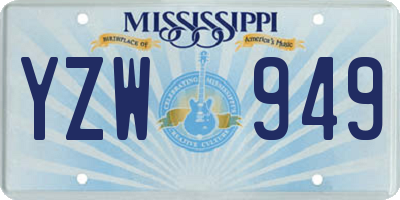 MS license plate YZW949