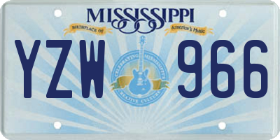 MS license plate YZW966