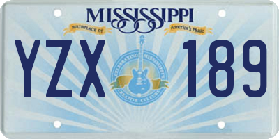 MS license plate YZX189