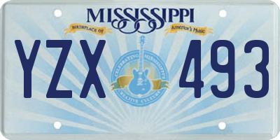 MS license plate YZX493