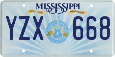 MS license plate YZX668