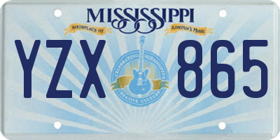 MS license plate YZX865