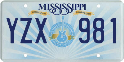 MS license plate YZX981