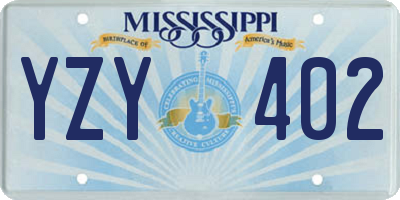 MS license plate YZY402