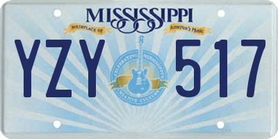 MS license plate YZY517