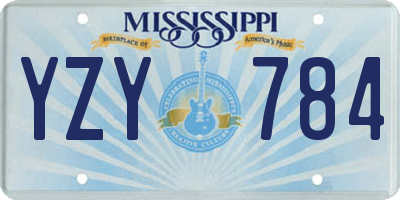 MS license plate YZY784