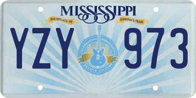 MS license plate YZY973