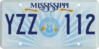 MS license plate YZZ112