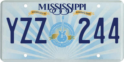 MS license plate YZZ244